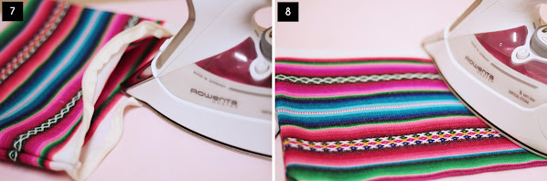 DIY turn a table placemat into a large clutch purse