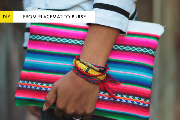 turn a table placemat into a purse