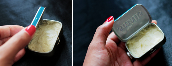 DIY butter balm in altoids can
