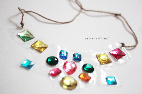 DIY gemstone clear necklace